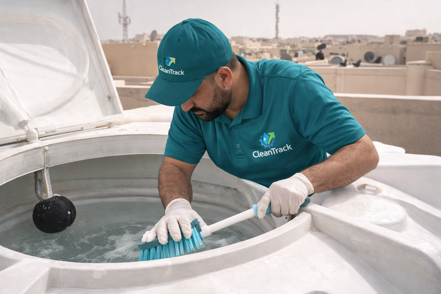 تنظيف خزان فايبر علوي